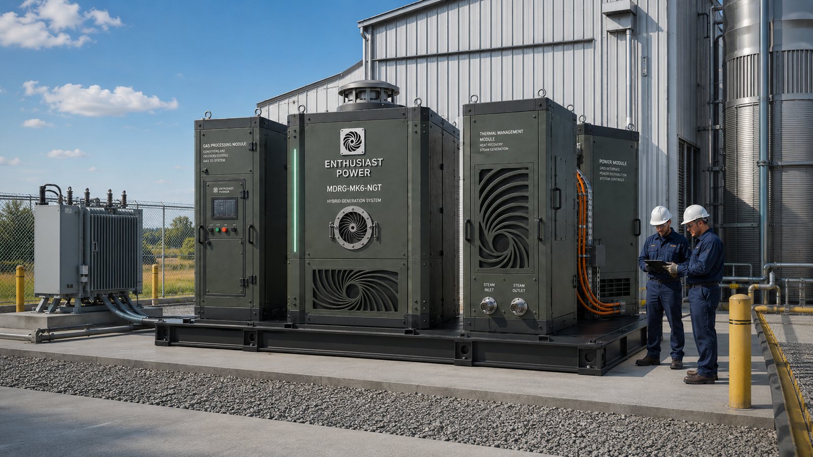 The MDRG MK6-NGT modular skid at a behind-the-meter site